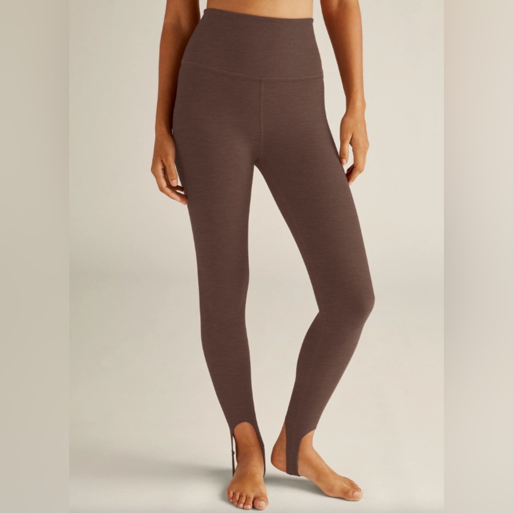 Beyond Yoga Spacedye Well Rounded Stirrup Leggings Truffle Heather Small NWT